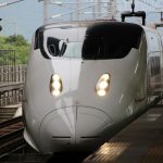 Shinkansen arriving, Japan