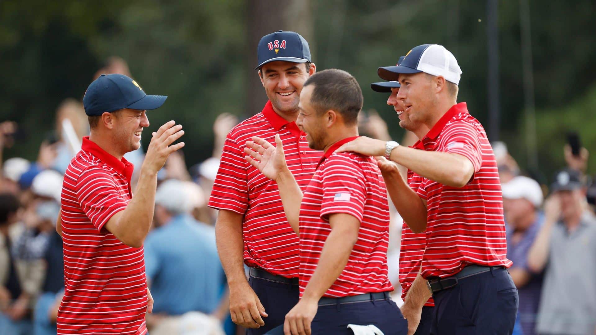 Team USA celebrating at Presidents Cup 2022